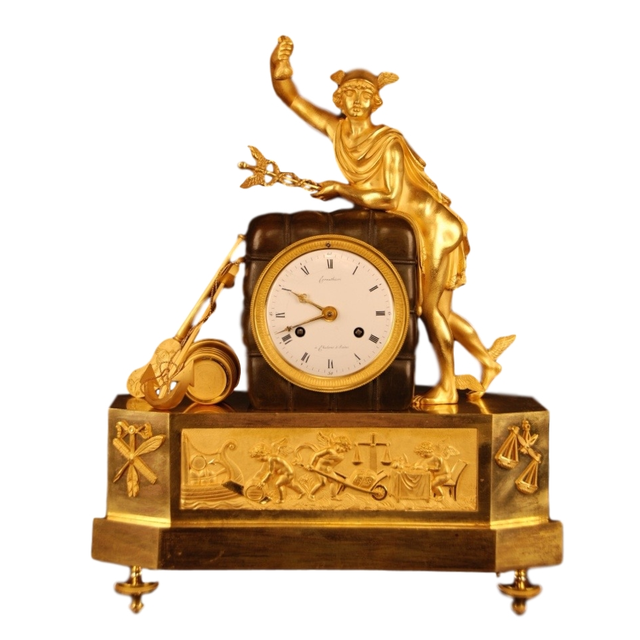 M73 Franse pendule, met een 'Mercurius/Hermes' voorstelling