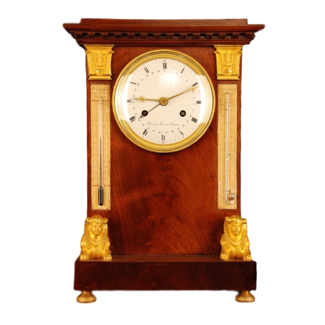 T07 Tableclock with barometer and thermometer