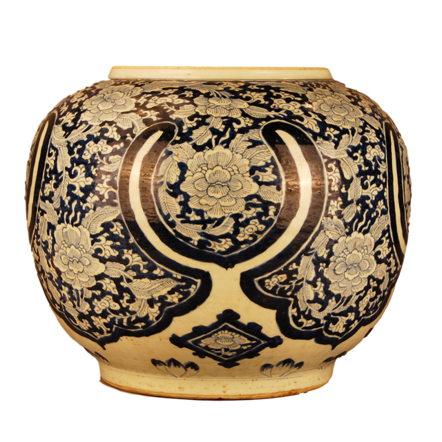 ODA21 Zeer grote Chinese blauw/wit pot