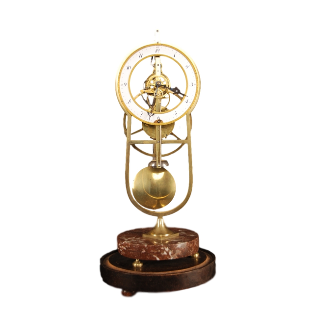 S08 Keyhole framed skeleton clock with knife edge suspension