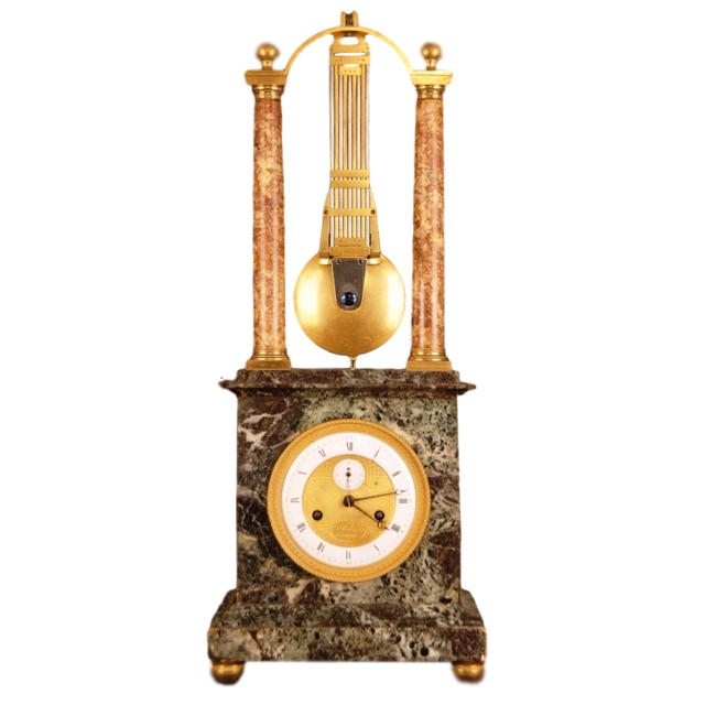PENDULE MANTLE M39 MYSTÉRIEUSE avec indication des secondes et sonnerie aux quarts