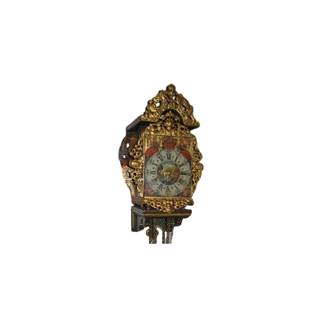 DW11 Miniature 18th century Dutch-Frisian 'stoeltjesklok schippertje' with alarm function.