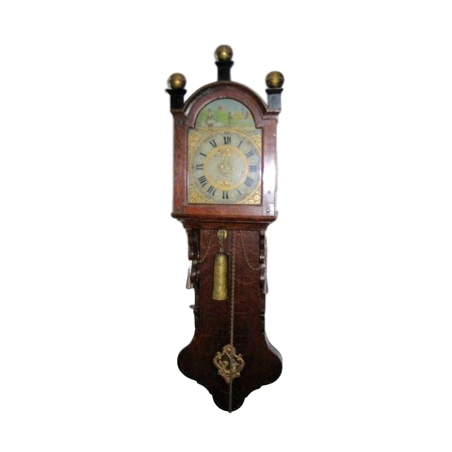 DW24 Bijzonder Fries staartklokje, zgn. kantoortje of notarisklok, ca. 1830, in volledig originele staat