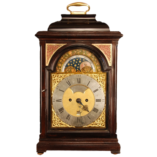 br06 Dutch table clock with date and moon phase indication