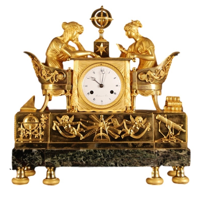 M63 French mantle clock ‘La leçon d’Astronomie’