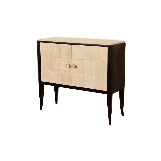 F03 Art Deco/Jean Michel Frank style cabinet shagreen panels
