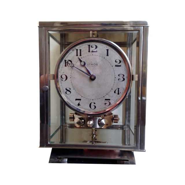 M211 Nickel plated art deco J. L. Reutter four-glass Atmos clock