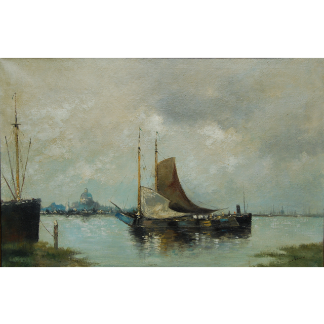 P10 Boats near the river bank