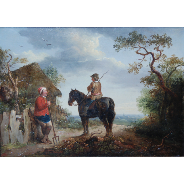 P12 Rural scene with peasant and horseman