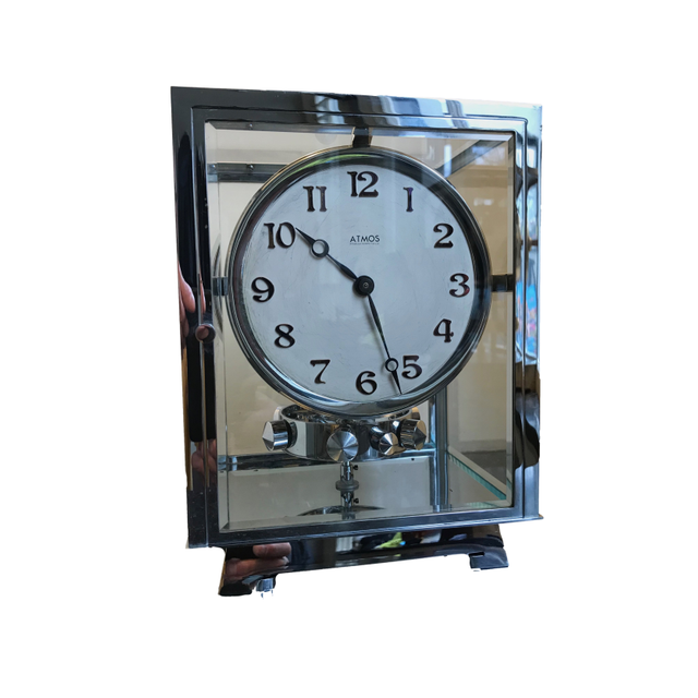 M267 Chrome plated art deco J. L. Reutter five-glass Atmos clock
