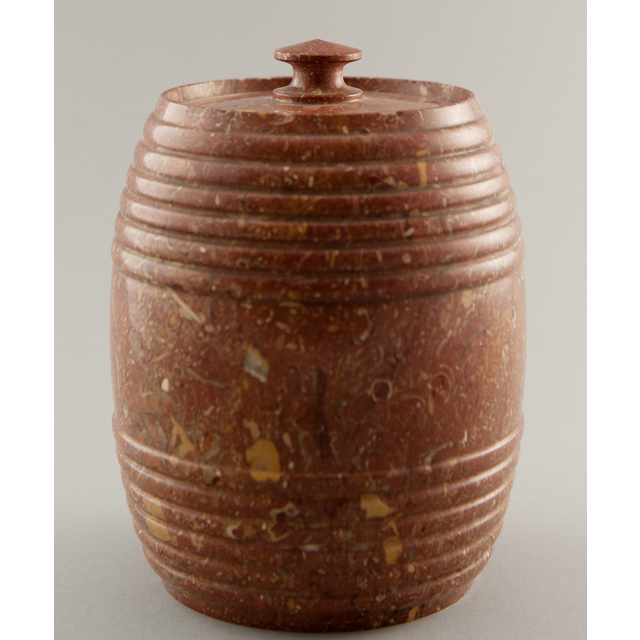A Brown Marble Tobaccojar with Lid