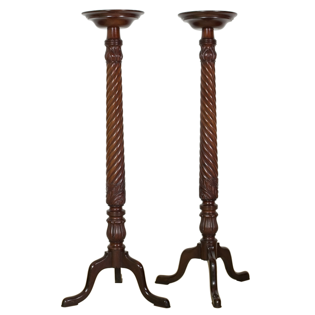 A Pair of English Mahogany Torcheres