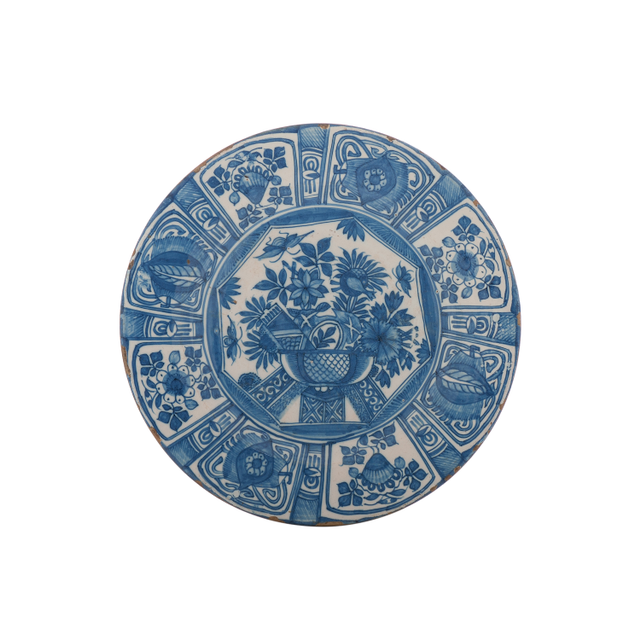 A Dutch Delft Charger with 'Wanli Decoration'