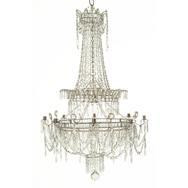 An Empire  Scandinavian  8-Lights Crystal Chandelier