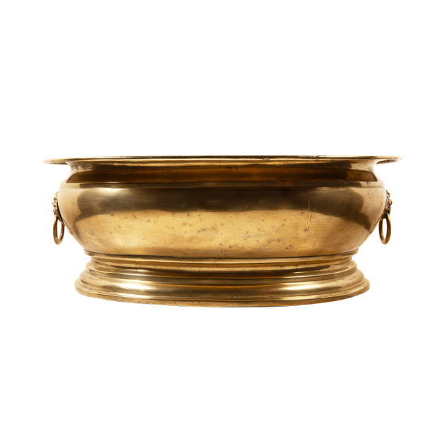 A Large Baroque Brass Wine Cistern with Handles