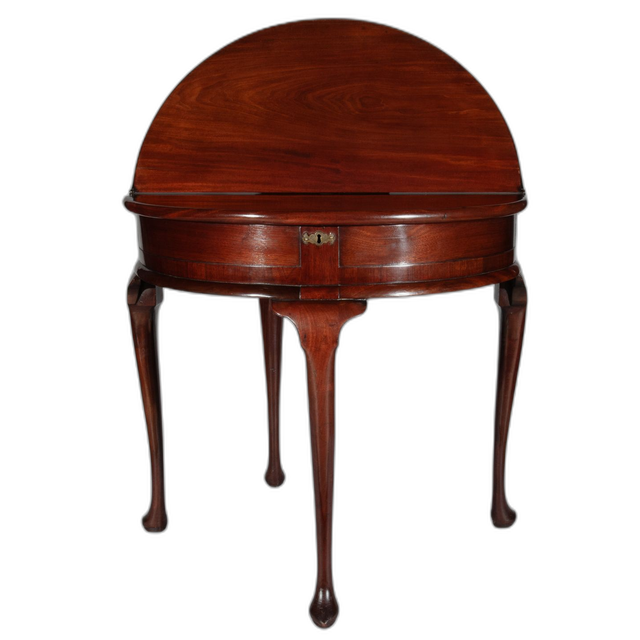18th Century Folding Mahogany Crescent table