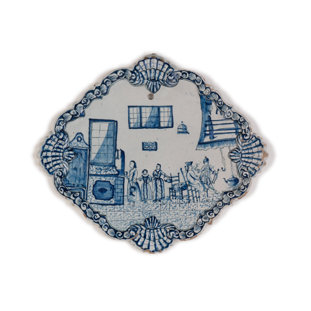 A Blue and White Dutch Delft Wall Plaque