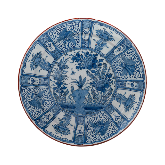 A Blue and White Delft Earthenware ‘Kraak’-Style Charger