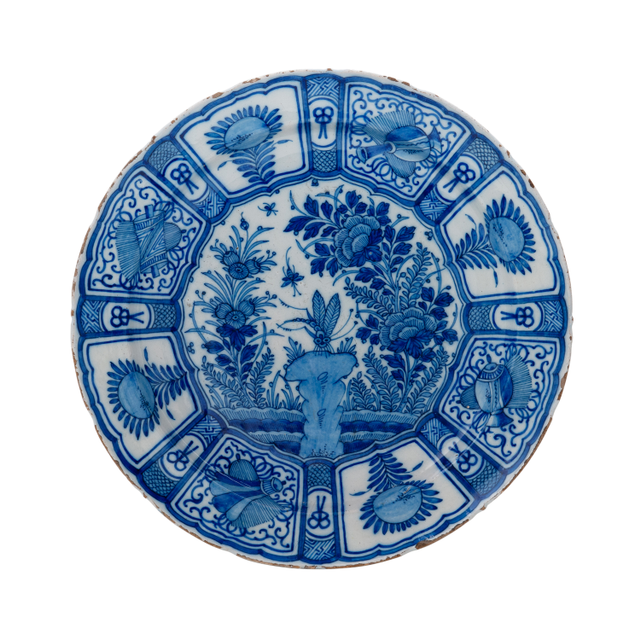 A Blue and White Delft Earthenware ‘Kraak’-Style Charger