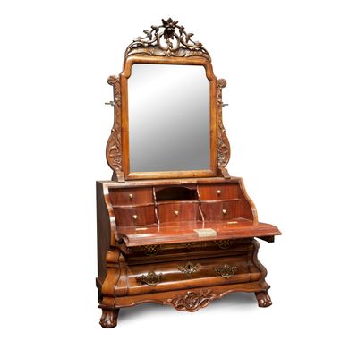 Hollands Louis Quinze miniatuur bureau met spiegel