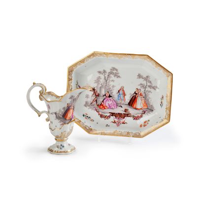 A rare Meissen ewer and octagonal basin