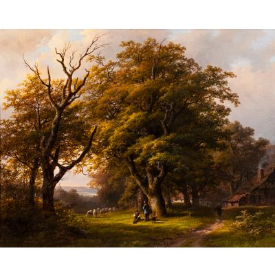 Rural landscape with a farm