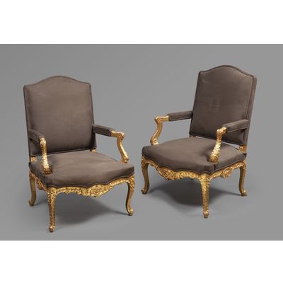 A very decorative pair of fauteuils