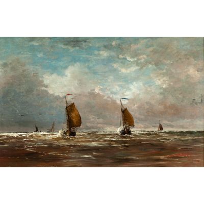 Fishing boats returning home at Scheveningen
