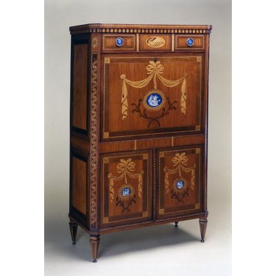 Dutch Louis Seize secrétaire à abattant with jasperware plaques