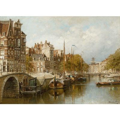 View on the Brouwersgracht from the Papiermolensluis, Amsterdam