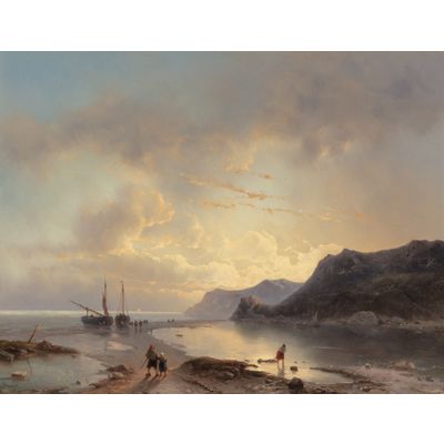 LOUIS JOHAN HENDRIK MEIJER (1809-1866) – EVENING TWILIGHT BY THE SEA