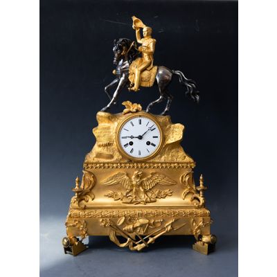 Sculpture clock, the glory of Napoleon, the Capitulation of Ulm, Louis Philippe ca. 1850.