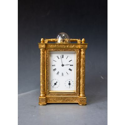 Extremely rare and fine carriage clock, attributed to Berrolla, Paris ca. 1840.