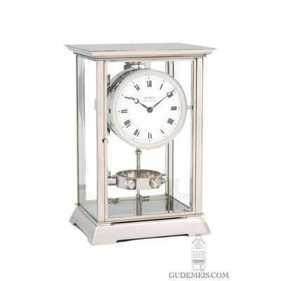 A French Art Deco nickel plated Reutter patent atmos clock, circa 1933