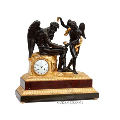 Een monumentale Franse Empire sculpturale pendule, Claude Galle, circa 1810