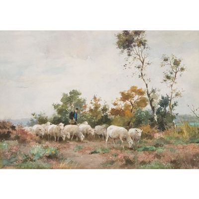 Schaapherder met kudde