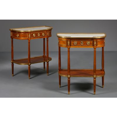 Paar Franse Louis XVI consoles dessertes