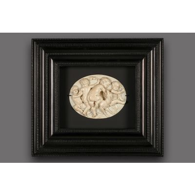 Flemish oval ivory Louis XIV plaquette