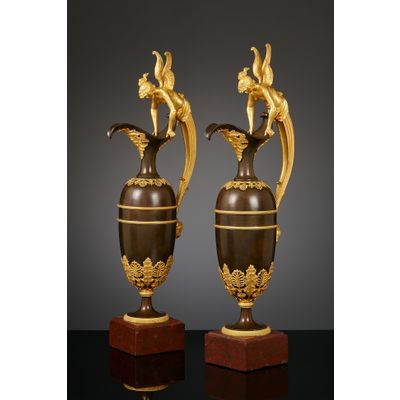 Pair of French Empire Ewers, attributed to Claude Galle