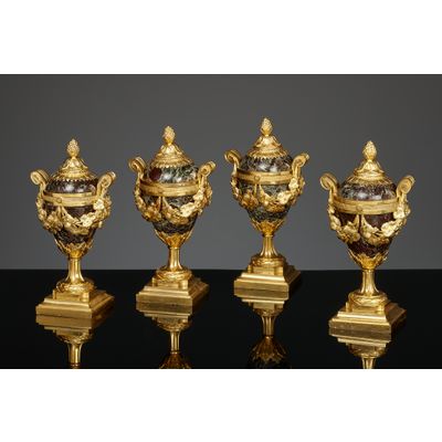 Four French Louis XVI mounted vases