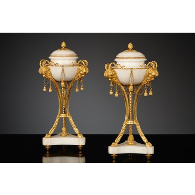 Pair of French Louis XVI cassolettes