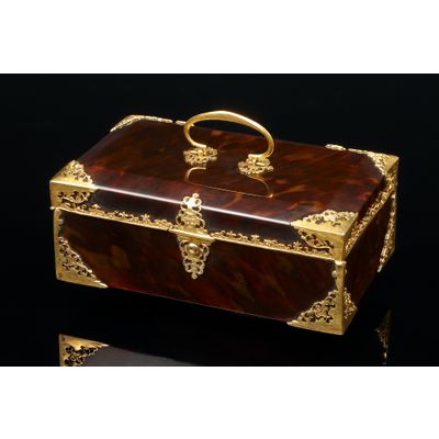 Neapolitan Louis XV mounted tortoiseshell casket
