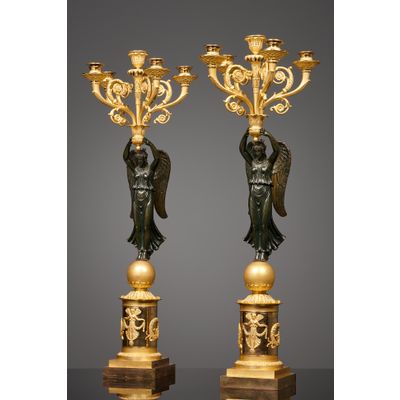 Pair of French Empire candelabra