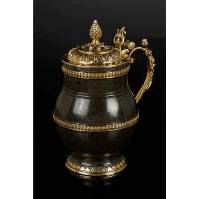 Silver Gilt Mounted Serpentine Tankard, Saxony, 1624