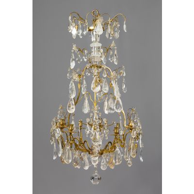 French Louis XV Lustre à Cage with Rock Crystal