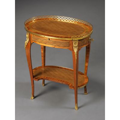 Small French Transition Table, Stamped: N Petit JME