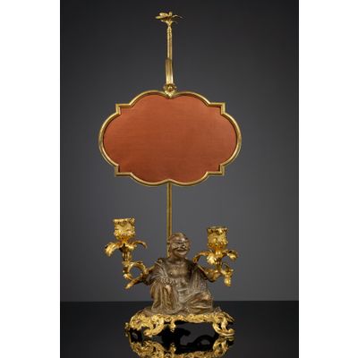 Gilt Bronze Louis XV Candelabre with Magus