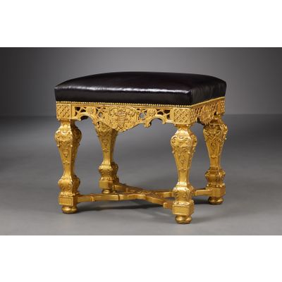 Giltwood Louis XIV Tabouret, Liège
