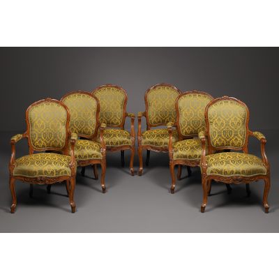 Six French Transitional Armchairs