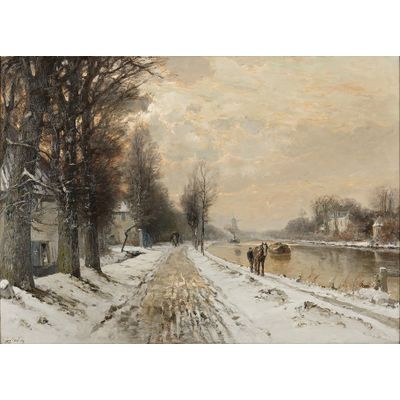 Louis Apol (1850-1936) Winter aan de Vecht